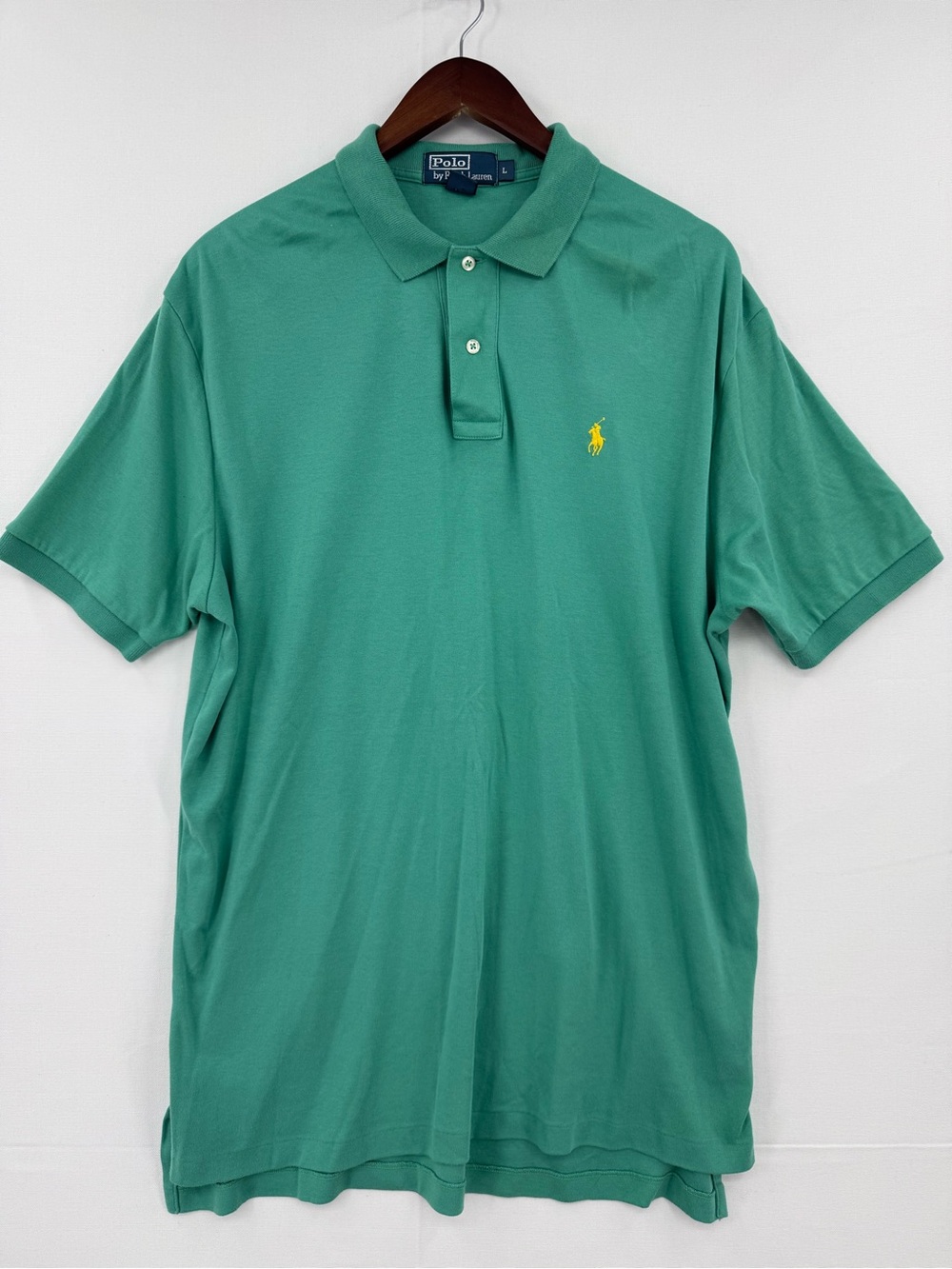 Polo Ralph Lauren Men's Green Short Sleeve Polo Shirt Size Large Cotton